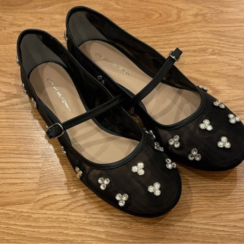 NWT STUART WEITZMAN $589
Tammy crystal-embellished mesh Mary Jane flats - Picture 4 of 8